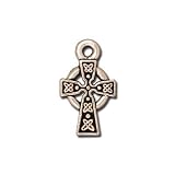 15mm Antique Silver Small Celtic Cross Charm by TierraCast