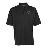NHL San Jose Sharks Exceed Desert Dry Xtra-Lite Short Sleeve Polo, Black, Large