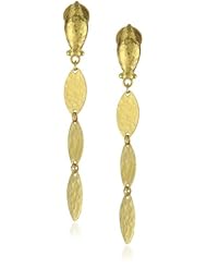 GURHAN "Willow" Long High Karat Gold Triple Leaf Post Earrings