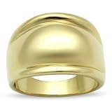 GOLD TONE RING - Smooth Surface Modern Dome Style Ring