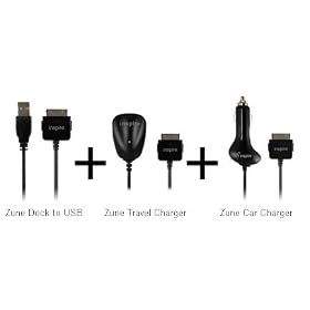 For Microsoft Zune Travel Combo Set - Ac Wall Charger + Auto Car Charger + USB Data Cable (3 Pcs)