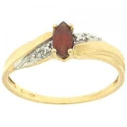 Marquise Red Garnet Ring in Yellow & White Gold