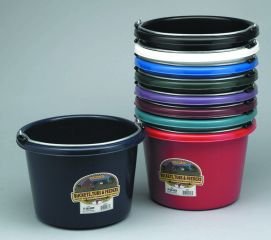 Miller Manufacturing P8GREEN Plastic Round Back Bucket for Horses, 8-Quart, Green