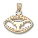 Texas Longhorns Solid 14K Gold Longhorn Pierced Football Pendant
