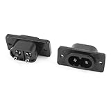 uxcell　C8　電源ソケット　IEC320 C8インレット　ブラック　2ターミナル　6個　AC 250V 2.5A