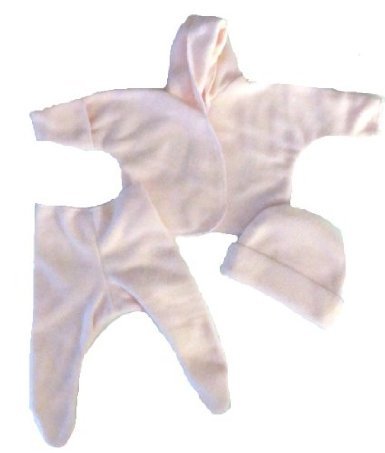Light Pink Fleece Baby Clothing Set (Newborn 0-3 Months to 12 lbs)