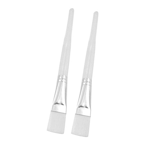 Makeup Clear Plastic Handle Facial Mud Mask Brush 2 Pcs by Rosallini