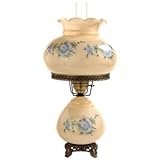 IMAGE OF Large Blue Rose Night Light Hurricane Table Lamp