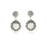 Eve's Addiction Sterling Silver Circle Drop Bali Earrings