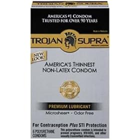 Condom: Trojan Supra Lubricated (Polyurethane) 6 Pack