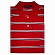 Men's Nautica Polo Shirt Short Sleeved Size Large Red, Navy & White Striped