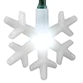 LED Snowflake String Lights - Green Wire