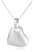 Silver P1433/CH96-41 41cm Matt Heart Pendant on Chain
