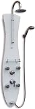 LUXExclusive Shower Column LUXPL21006W-PS. H: 59'' x W: 13'' x D: 3'', White Glass, Chrome, Tempered glass