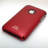 Apple iPhone 3G Soft Polycarbonate Slim fit Case -Red (Cozip Brand) Plus Smudge Free Screen Protector-Made in Korea