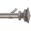 Window Curtain Rod / Drapery Rod 52 Inch 144 Inch Stacked Sq. Nickel