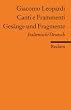 Canti e Frammenti /Ges�nge und Fragmente: Ital. /Dt.: Italienisch / Deutsch