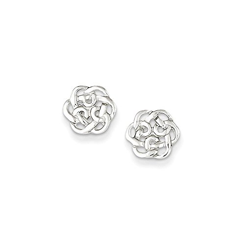 Sterling Silver Polished Celtic Knot Post Back Earrings (10MM Long x 9MM Wide)