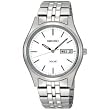 Seiko #SNE031 Men's Stainless Steel White Dial Solar Quartz Watch