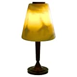 Alabaster Handmade Table Tealight Candle Lamp with Oxidized Brass Stand - AS751 by 