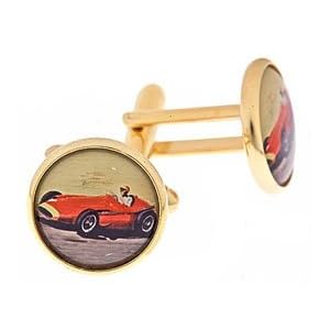Vintage Red F1 Racing Car Cufflinks