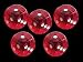 Würfel-Set 5 Stück: 19 mm Transparent-Rot