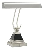 House of Troy P14-502-52 12-Inch Portable Desk/Piano Lamp, Satin Nickel with Black Leather