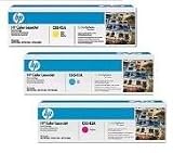 Set Of (3) Cartridges - (1)Cyan (1) Magenta (1) Yellow - High Quality Compatible Toner Replaces HP CB541A, CB542A and CB543A For Use With HP LaserJet CM1300m CM1312nfi, CP1215, CP1217, CP1515n and CP1518ni Printers