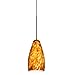 Besa Lighting 1XC-719818-BR Karli Pendant with Amber Cloud Glass, Bronze Finish