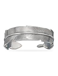 Oxidized Feather Cuff Bracelet