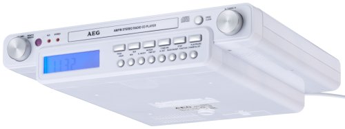 AEG KRC 4323 Unterbau-Küchen-Uhrenradio (Front-Loading-CD-Player, UKW-/MW-Tuner, Uhr, Alarmfunktion) weiß