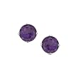 14K White Gold Prong Set 5 MM Amethyst Earring Studs