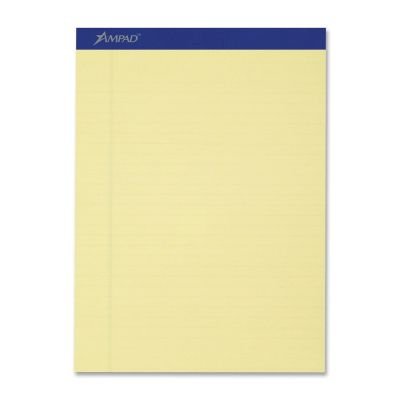 Recycled Perforated Legal Ruled Pads, 15#, Letter Size, Canary, 50/Pad AMP20270