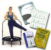 SamsonGreen CELLER Plus BAR Half-Fold Rebounder Mini-Trampoline with Balance Bar by David Hall