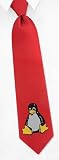Linux red microfiber Tie