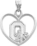 Sterling Silver Ohio State University Heart Charm New
