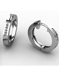 14k Round Diamond Huggie Earrings (0.12 ct.tw.)