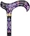 Royal Canes - Pretty Purple Designer Adjustable Derby Walking Cane with Engraved Collar