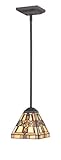 IMAGE OF Quoizel TFFT1501VB Finton 1 Light Tiffany Rod Hung Mini Pendant