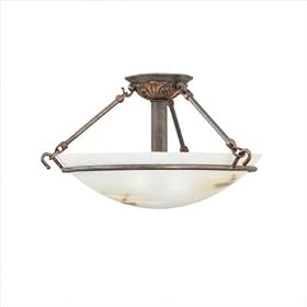 Pacifica Semi Flush Light in Colonial Bronze by Thomas Lighting