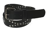 BeltsandStuds Goth Punk Stud Cross Silver Studded Black Snap on Belt
