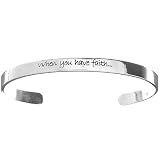 Sterling Silver When You Have Faith... Anything is Possible Inside Out Cuff Bracelet - Small