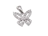 Diamond Butterfly-Outline Pendant, 18k Gold