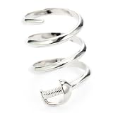 nOir Daggers Wrap around Ring Rhodium Silver,