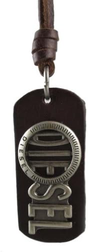 Ftbstyle Vintage Dog Tag Pendant Surfer Choker Necklace Adjustable Leather Cord