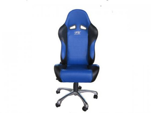 Bürostuhl Sportsitz, Kunstleder schwarz/blau