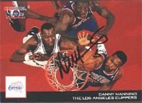 Danny Manning, Los Angeles Clippers, 1994 Skybox Team Card Autographed Card