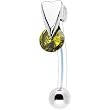 Olive Cubic Zirconia Drop Bioplast Intimate Piercing