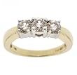 1CT Three Stone Diamond Ring in 14K White & Yellow Gold Size 7