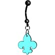Fleur de Lis Glow in the Dark Belly Ring